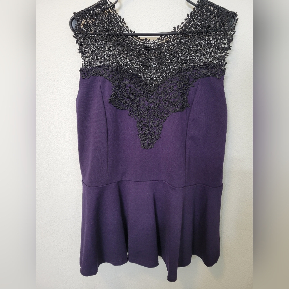 City Chic purple and black top